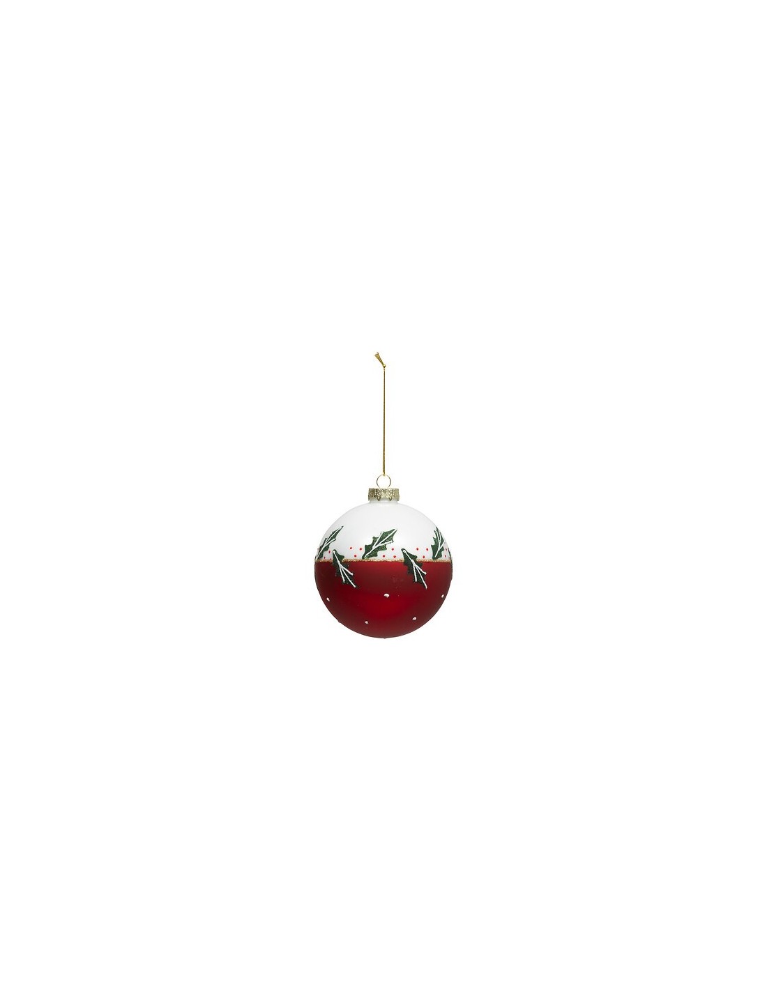 SFERE E PENDAGLI: vendita online Sfera di Natale in Vetro, 10 cm, Decorazione con Agrifoglio Accessorio per Albero di Natale ...