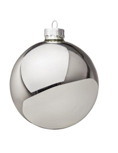 SFERE E PENDAGLI: vendita online Sfera di Natale in Vetro Argento Lucido 8cm, La Magia di Natale per Decorazioni Eleganti in ...