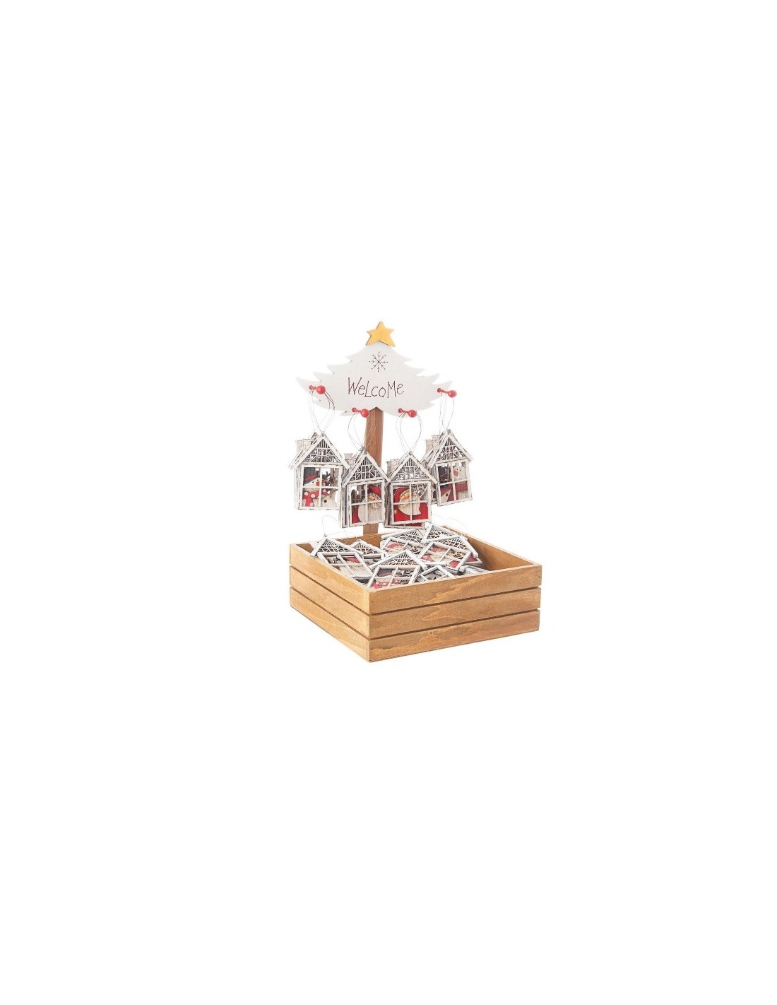 SFERE E PENDAGLI: vendita online Pendente di Natale Finestrella 8x8cm Assortito, La Magia di Natale per le Tue Decorazioni in...
