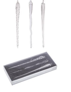 SFERE E PENDAGLI: vendita online Set di 3 Pendentivi Natale Icicle in Vetro Trasparente 17,5cm, La Magia di Natale per Decora...