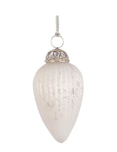 SFERE E PENDAGLI: vendita online Pendente di Natale in Vetro Genteel 10cm Bianco Opaco, La Magia di Natale per Decorazioni El...