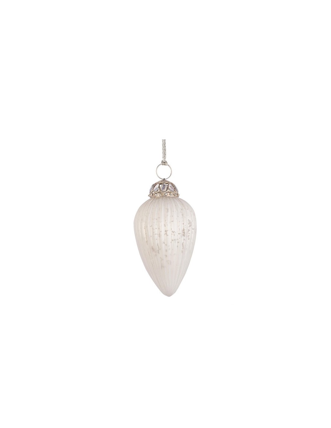 SFERE E PENDAGLI: vendita online Pendente di Natale in Vetro Genteel 10cm Bianco Opaco, La Magia di Natale per Decorazioni El...