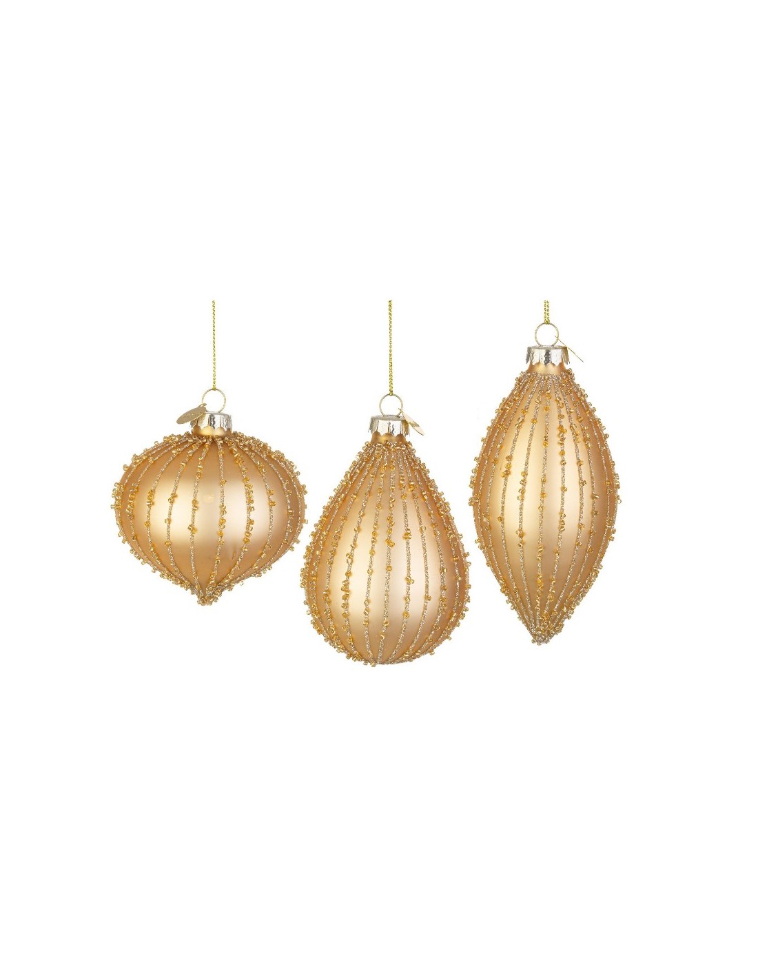 SFERE E PENDAGLI: vendita online Pendente di Natale in Vetro Stringata Oro Assortito, la Magia di Natale per Decorazioni in o...