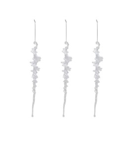 SFERE E PENDAGLI: vendita online Decorazione set 3 pendenti di Natale in acrilico effetto ghiaccio H25cm - La magia di Natale...