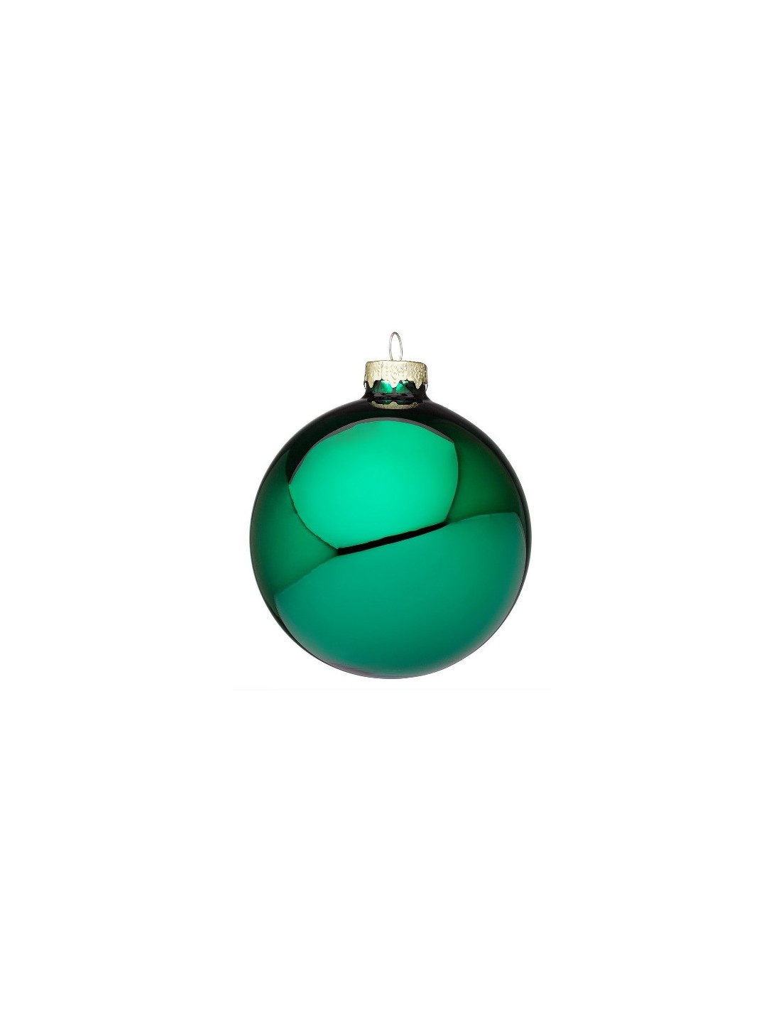 SFERE E PENDAGLI: vendita online Sfera di Natale in Vetro Verde Smeraldo Lucido Ø10cm, La Magia di Natale per le Tue Decorazi...