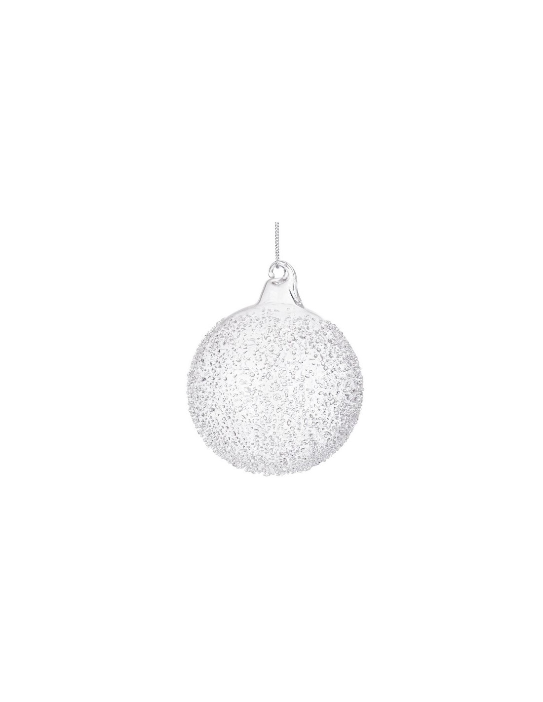 SFERE E PENDAGLI: vendita online Sfera di Natale in Vetro Trasparente Ø8cm Saturno, La Magia di Natale per Decorazioni Elegan...