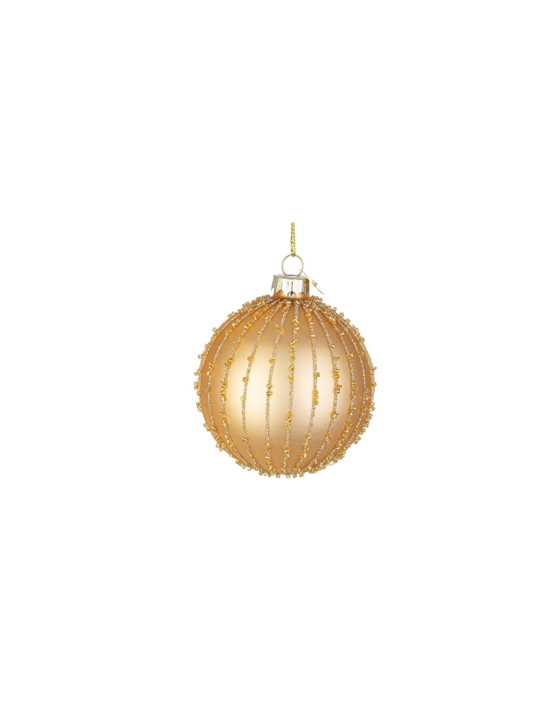 SFERE E PENDAGLI: vendita online Sfera di Natale in Vetro 8cm Stringata Color Oro, Decorazione Elegante per Albero in offerta