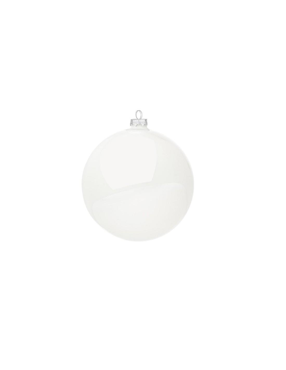 SFERE E PENDAGLI: vendita online Sfera di Natale in Vetro 15cm Bianco Lucido, la Magia di Natale per Decorazioni Eleganti in ...