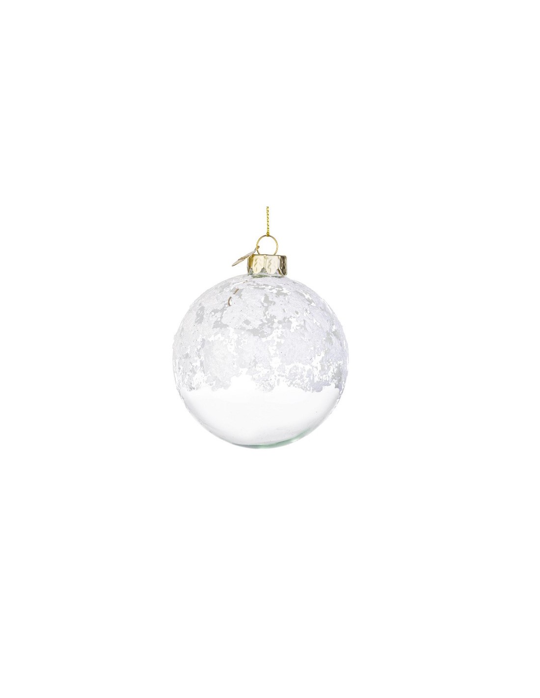 SFERE E PENDAGLI: vendita online Sfera di Natale in Vetro 8cm Iced Trasparente/Bianco, La Magia di Natale per Decorazioni Ele...