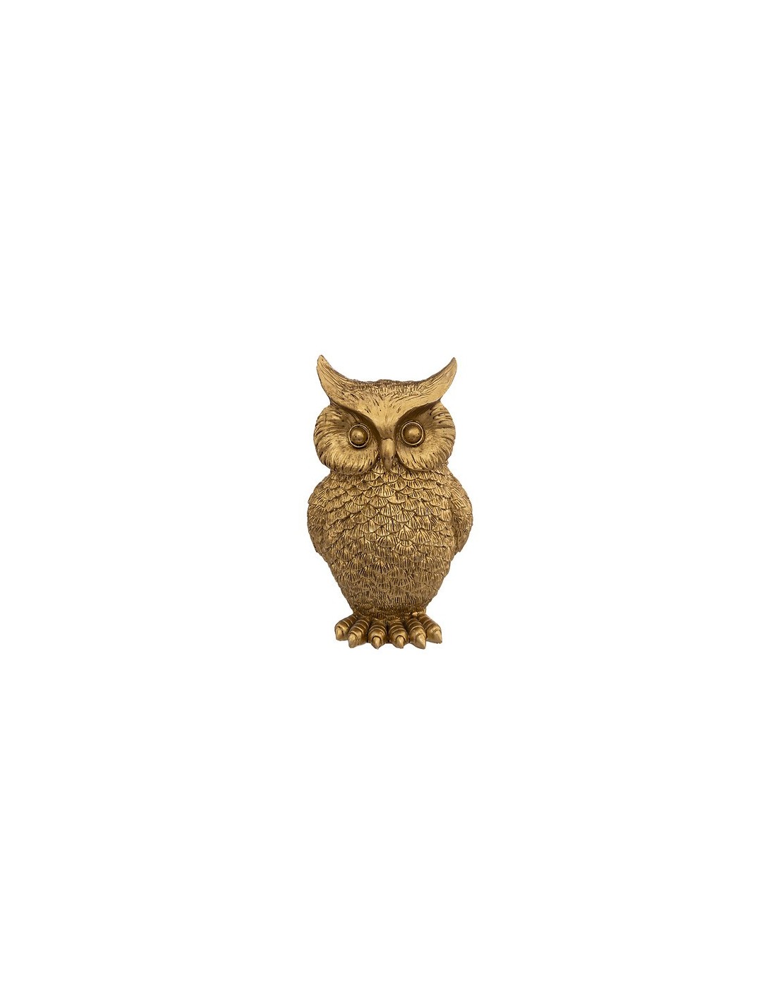 OGGETTISTICA NATALE: vendita online Gufo di Natale in Resina Dorato, 10x16 cm, Decorazione Natalizia in offerta