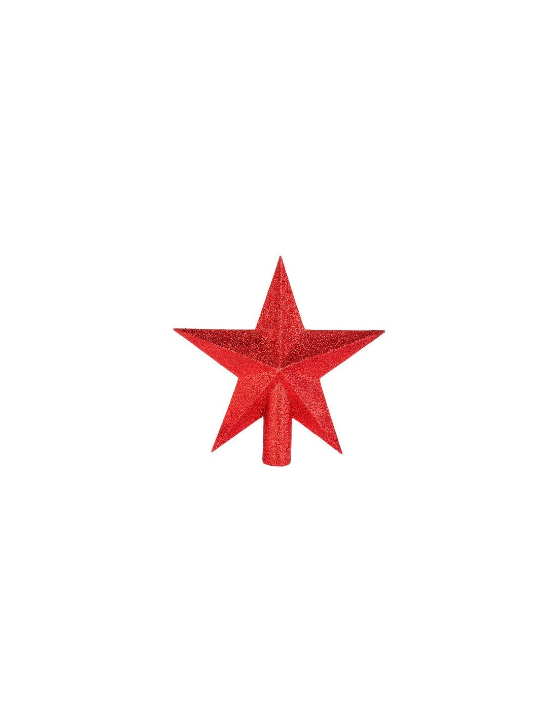 SFERE E PENDAGLI: vendita online Punta Stella di Natale Rossa 22cm con Paillettes, Addobbo Festivo Brillante, Decorazione Alb...