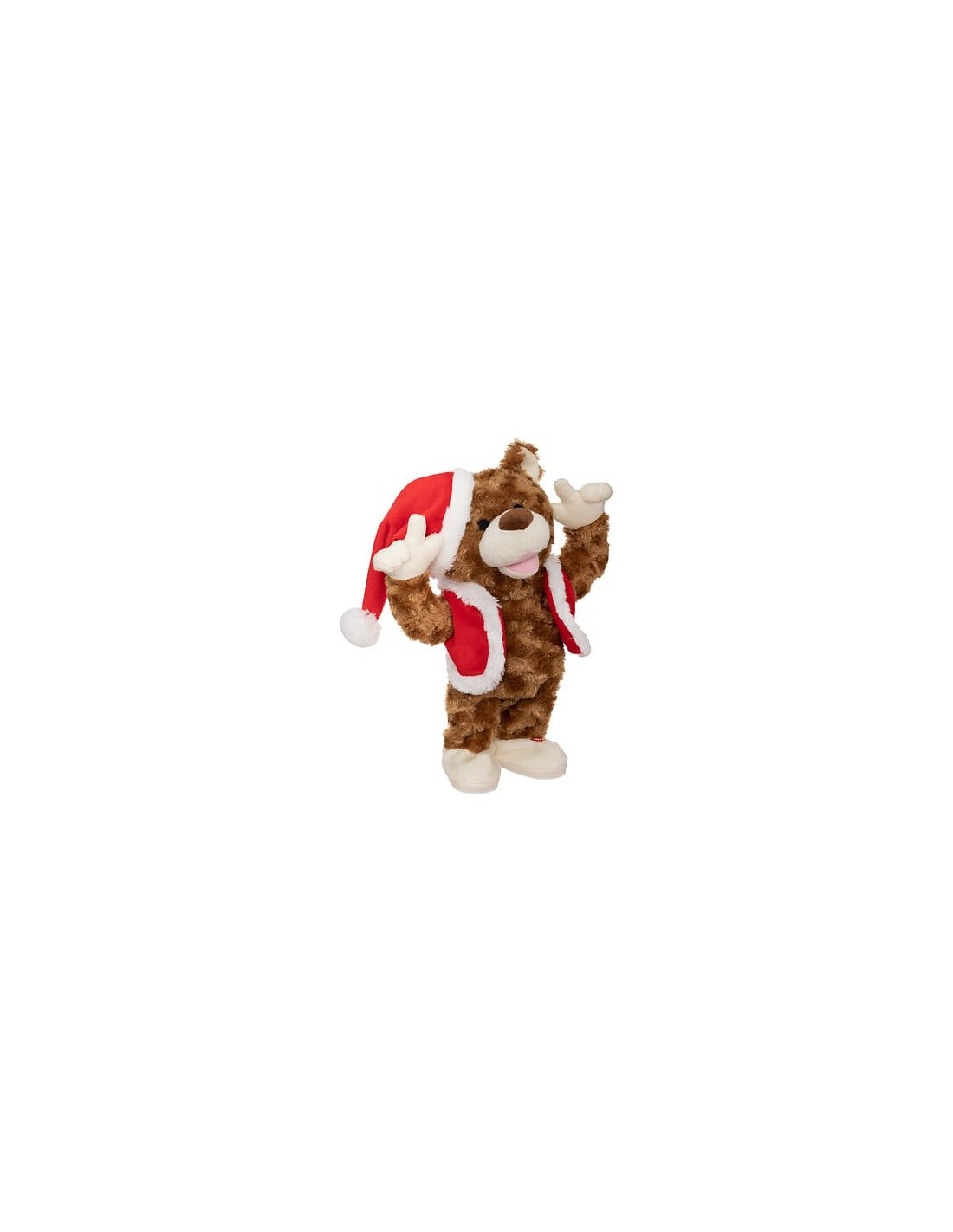 OGGETTISTICA NATALE: vendita online Orsetto di Natale Marrone con Cappello, Peluche 31cm in offerta