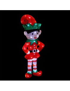 LUCI DI NATALE: vendita online Folletto Natalizio con 60 Luci LED, Altezza 50cm, Decorazione da Esterno, Accessorio di Natale...
