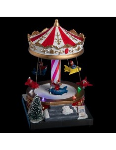 GIOSTRINE E VILLAGGI: vendita online Giostrina Carosello di Natale 12x13x19 cm con Musica, Giochi di Luce e Musica Natalizia ... 2