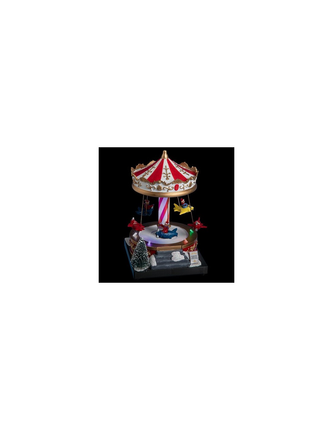GIOSTRINE E VILLAGGI: vendita online Giostrina Carosello di Natale 12x13x19 cm con Musica, Giochi di Luce e Musica Natalizia ...