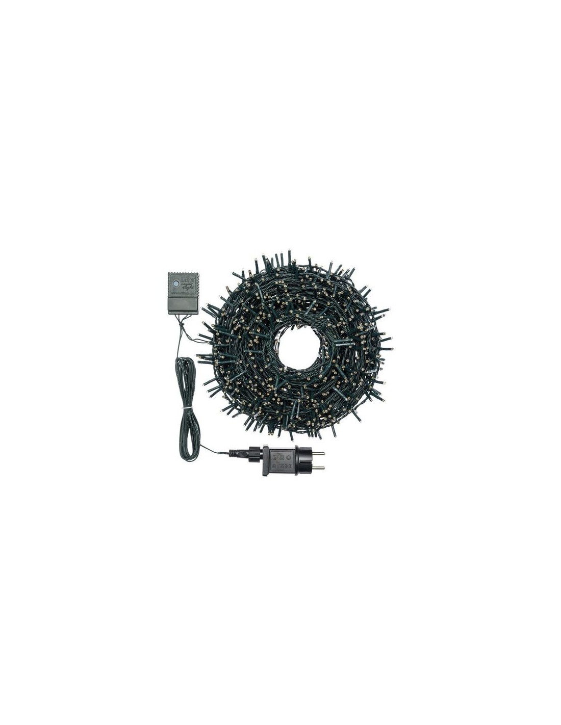 LUCI DI NATALE: vendita online Catena Nastro Ø6cm 30mt 1000 MiniLED Bianco Caldo e Oro, Cavo Verde, 7 Giochi Luce e Timer in ...