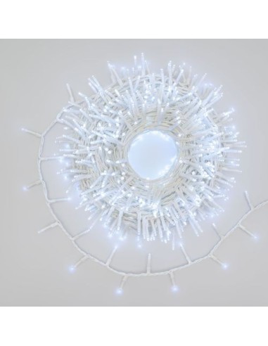 LUCI DI NATALE: vendita online Catena di Natale Ø6cm 30m 1000 MiniLED Bianco Ice, Cavo Bianco, 7 Giochi Luce, Timer in offerta