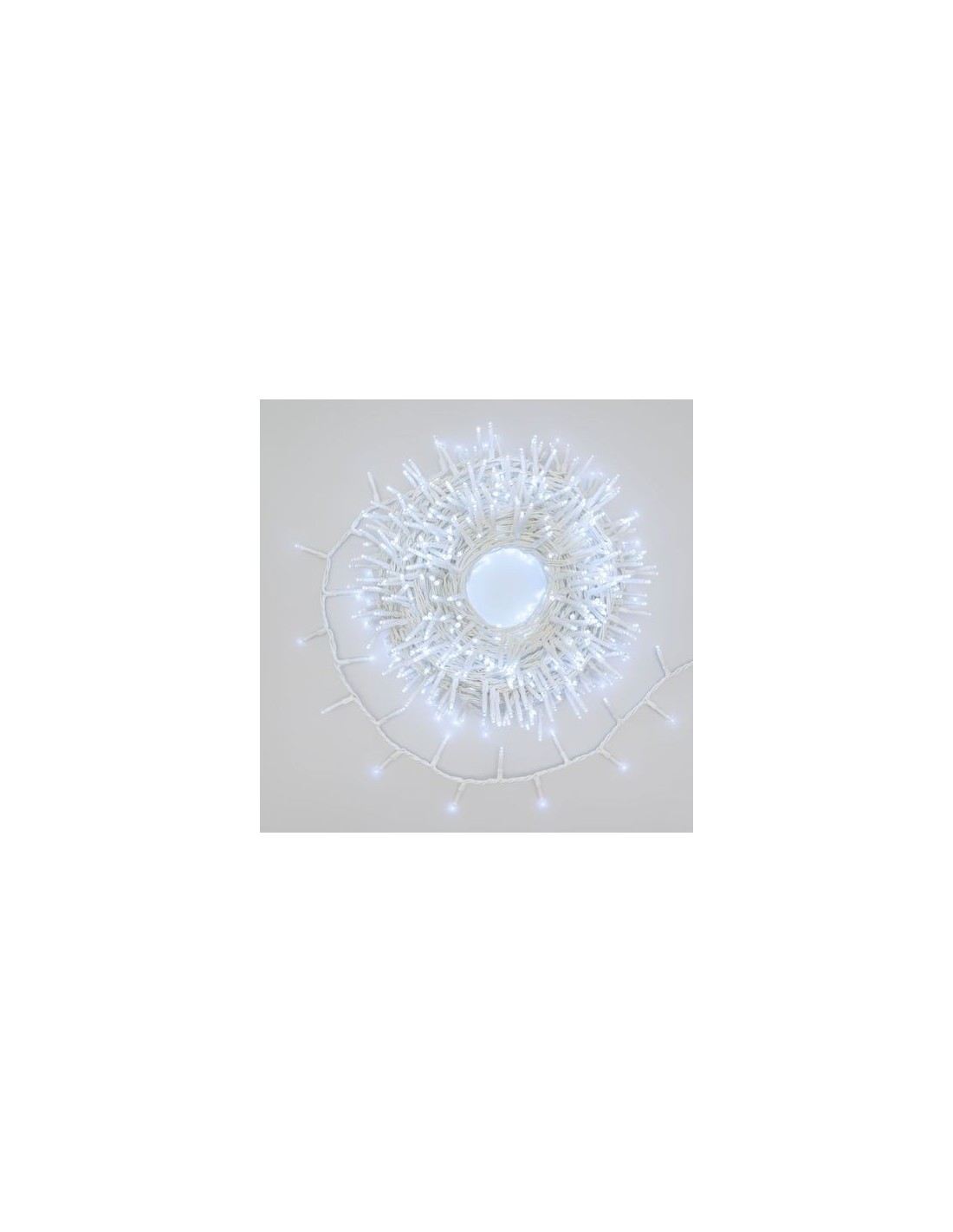 LUCI DI NATALE: vendita online Catena di Natale Ø6cm 30m 1000 MiniLED Bianco Ice, Cavo Bianco, 7 Giochi Luce, Timer in offerta
