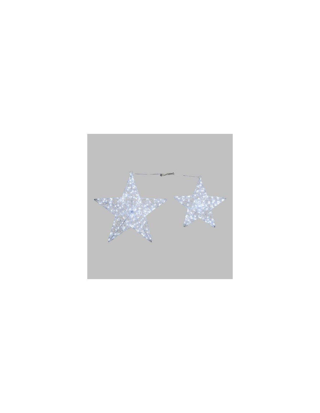 LUCI DI NATALE: vendita online Coppia Stelle di Natale Ø55-40cm 2D Acrilico Soft, 230 GOCCE LED, Alta Luminosità, Telaio Meta...