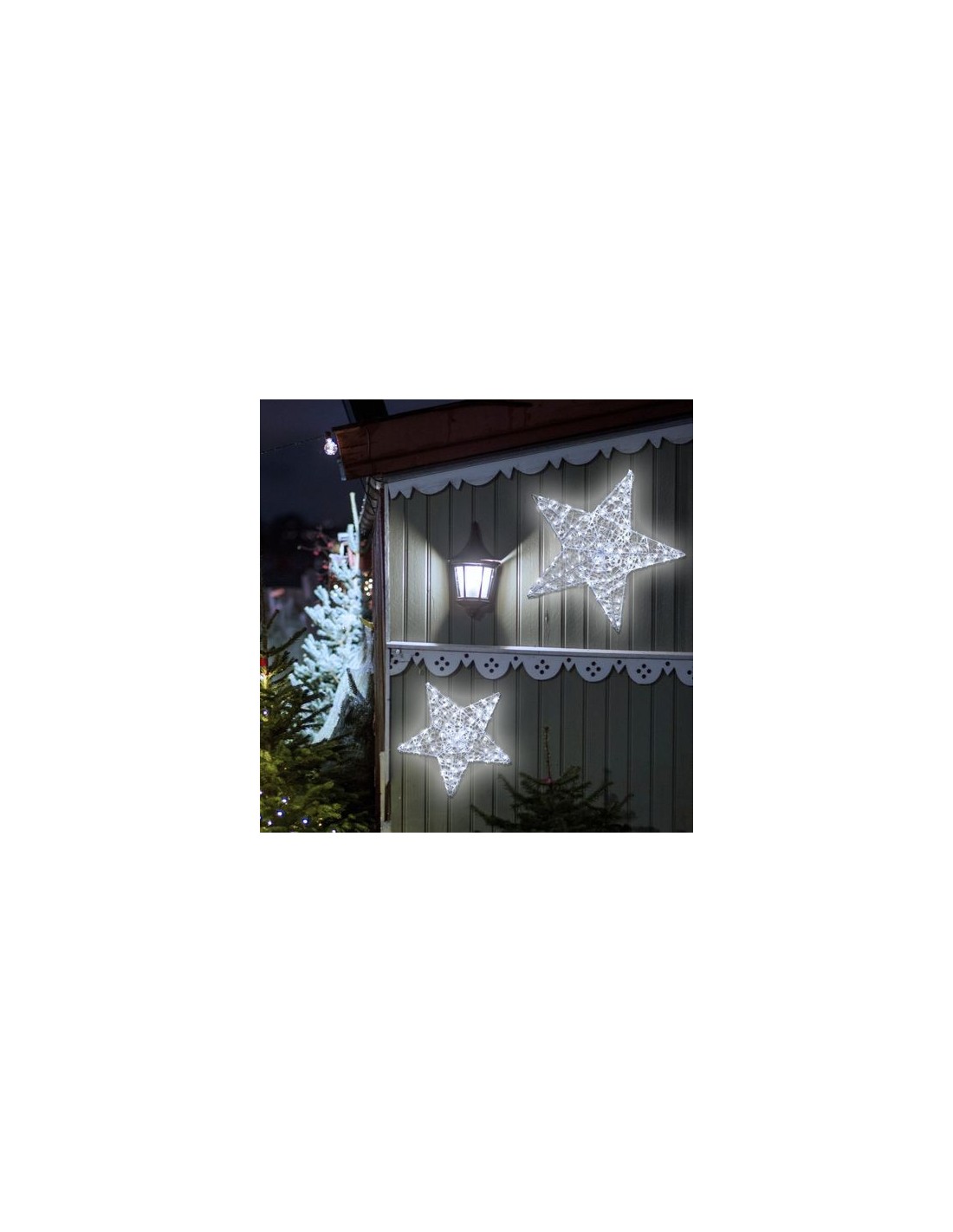 LUCI DI NATALE: vendita online Coppia Stelle di Natale Ø55-40cm 2D Acrilico Soft, 230 GOCCE LED, Alta Luminosità, Telaio Meta...