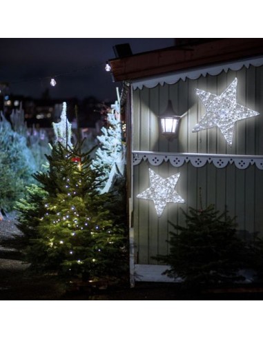 LUCI DI NATALE: vendita online Coppia Stelle di Natale Ø55-40cm 2D Acrilico Soft, 230 GOCCE LED, Alta Luminosità, Telaio Meta...