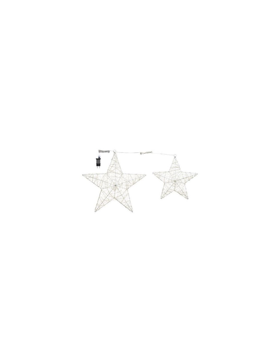 LUCI DI NATALE: vendita online Coppia Stelle di Natale Ø55-40cm 2D Acrilico Soft, 230 GOCCE LED, Alta Luminosità, Telaio Meta...