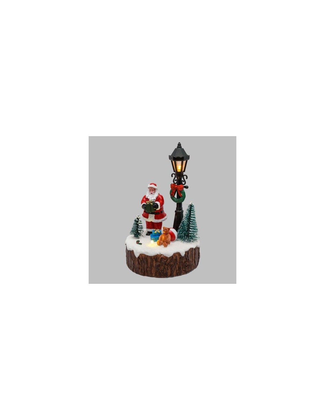 GIOSTRINE E VILLAGGI: vendita online Villaggio di Natale Babbo Natale con Lampione H15cm LED COLOR, Polyresina in offerta