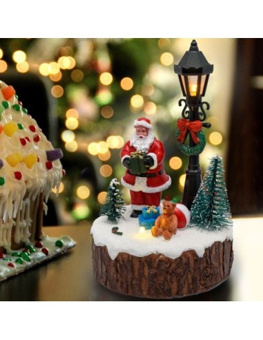 GIOSTRINE E VILLAGGI: vendita online Villaggio di Natale Babbo Natale con Lampione H15cm LED COLOR, Polyresina in offerta