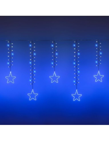 LUCI DI NATALE: vendita online Tenda luminosa di Natale Ice Cluster Light 360xH70cm 936 LED Stelle SMD Neon Blu & MiniLED Bia...