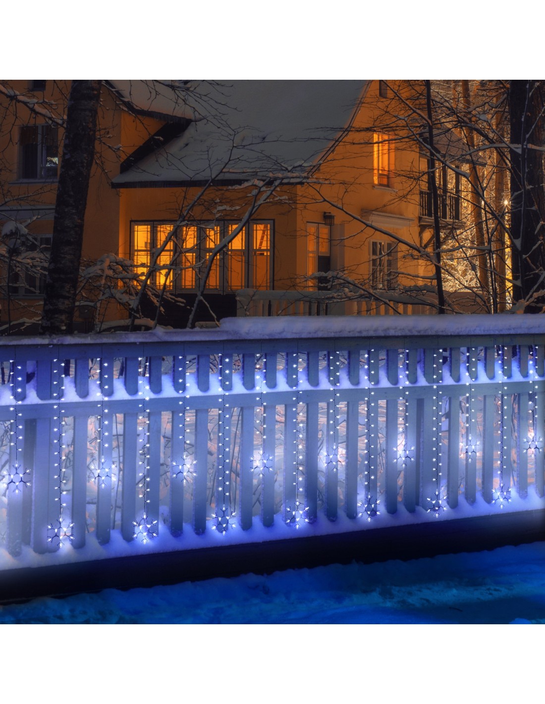 LUCI DI NATALE: vendita online Tenda Luminosa di Natale Ice Light Neve 600 LED 500x105cm Prolungabile in offerta