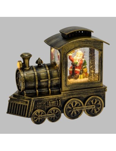 LUCI DI NATALE: vendita online Locomotiva di Natale Brunita Glitter LED L18cm con Effetto Scintillante in offerta