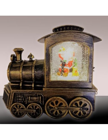 LUCI DI NATALE: vendita online Locomotiva di Natale Brunita Glitter LED L18cm con Effetto Scintillante in offerta