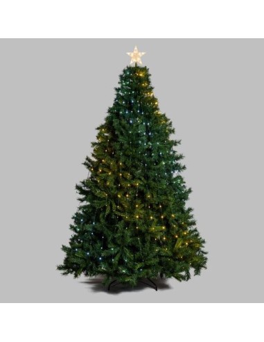 LUCI DI NATALE: vendita online Tenda di Natale Verde H180cm con 304 GOCCE di Luce PIXEL LED WW+W per Alberi in offerta