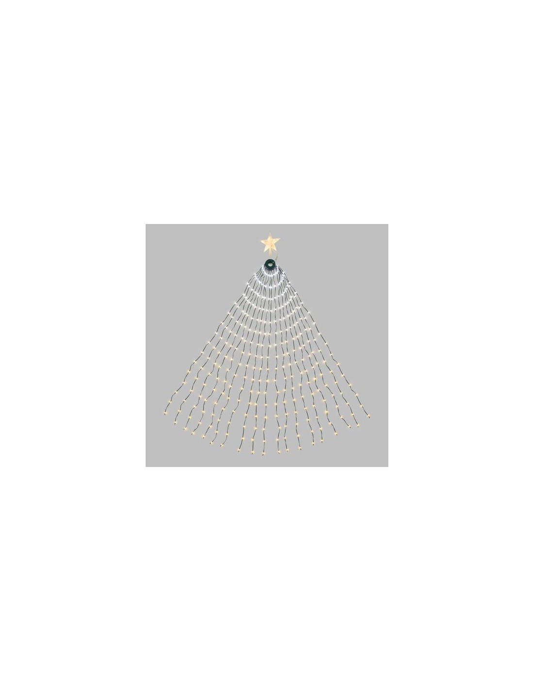 LUCI DI NATALE: vendita online Tenda di Natale Verde H180cm con 304 GOCCE di Luce PIXEL LED WW+W per Alberi in offerta