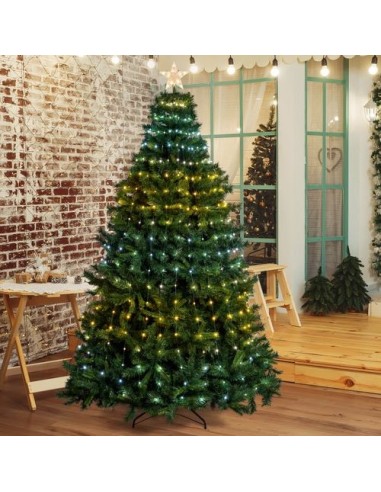 LUCI DI NATALE: vendita online Tenda Mantello di Natale Verde H210-240cm con 440 GOCCE di Luce PIXEL LED WW+W in offerta