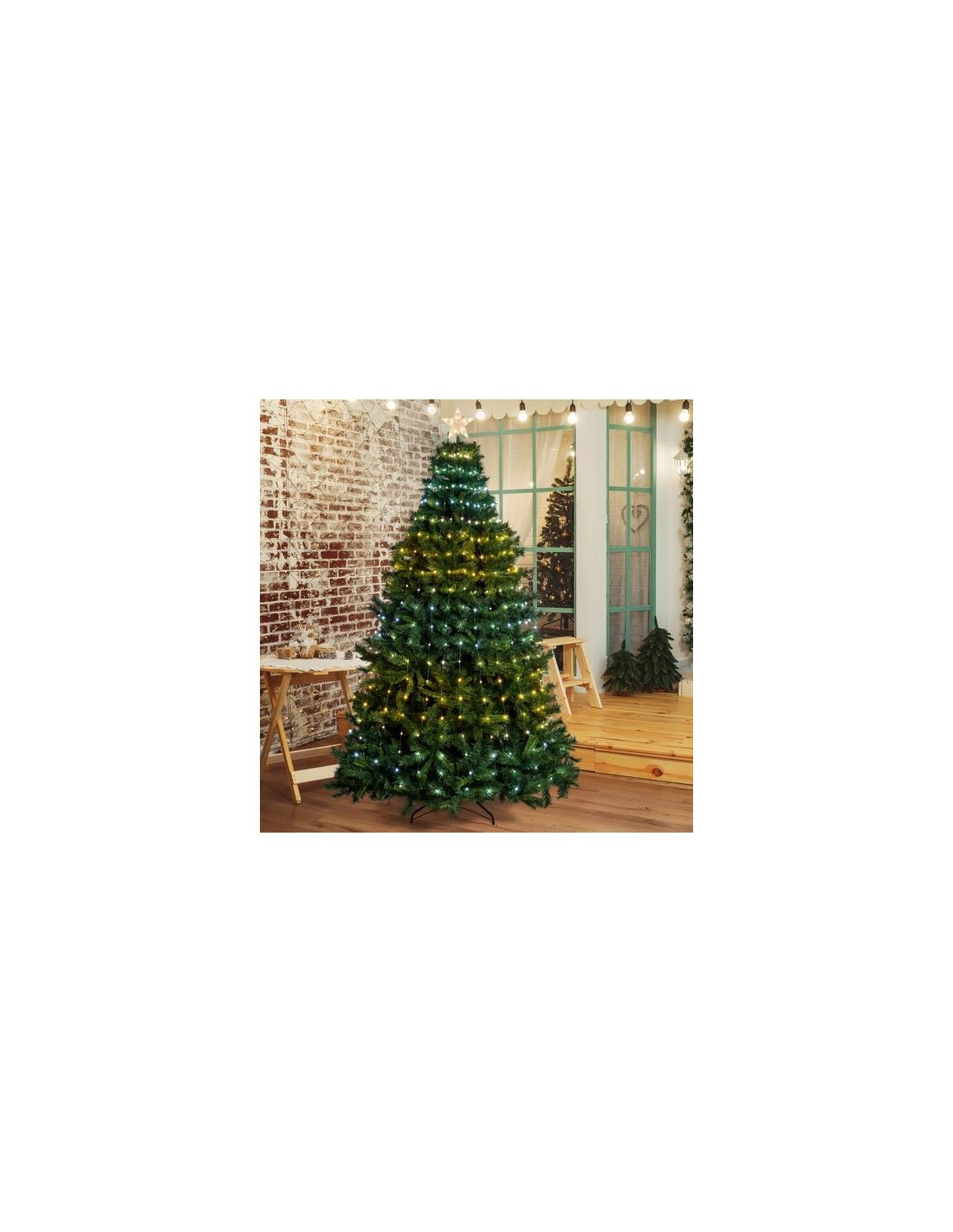 LUCI DI NATALE: vendita online Tenda Mantello di Natale Verde H210-240cm con 440 GOCCE di Luce PIXEL LED WW+W in offerta