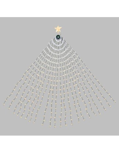 LUCI DI NATALE: vendita online Tenda Mantello di Natale Verde H210-240cm con 440 GOCCE di Luce PIXEL LED WW+W in offerta