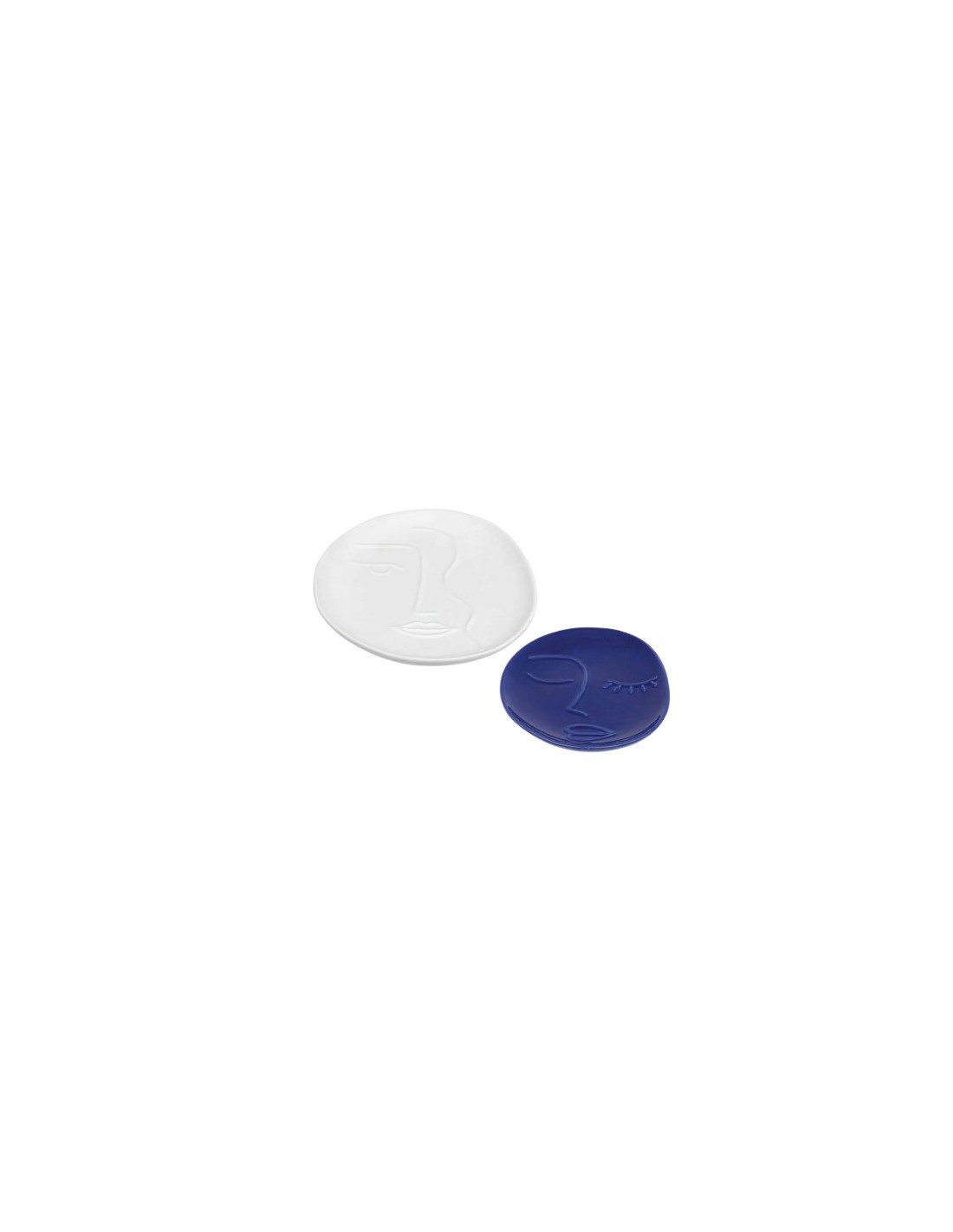 OGGETTISTICA: vendita online Set 2 Svuotatasche Soleya in Ceramica Bianco/Blu, Eleganti e Pratici, Ideali per Ogni Ambiente i...