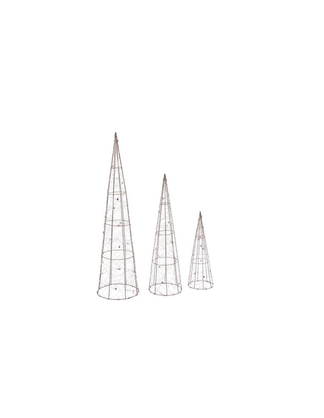 ALBERO CONO 190947 2 MIS METALLO 60CM CON LUCI