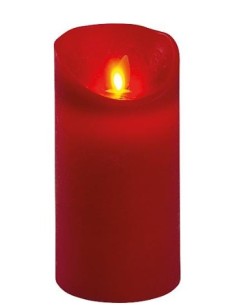 Candela Rossa Moving Flame Ø7,5xH10cm | Shopincasa.it