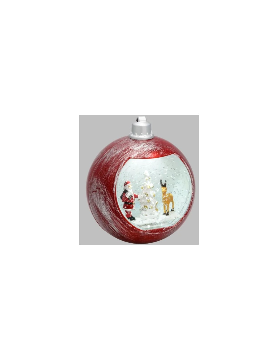 GIOSTRINE E VILLAGGI: vendita online Sfera Natalizia con Glitter LED H16cm - Decorazione Luminosa in Rosso Antico in offerta