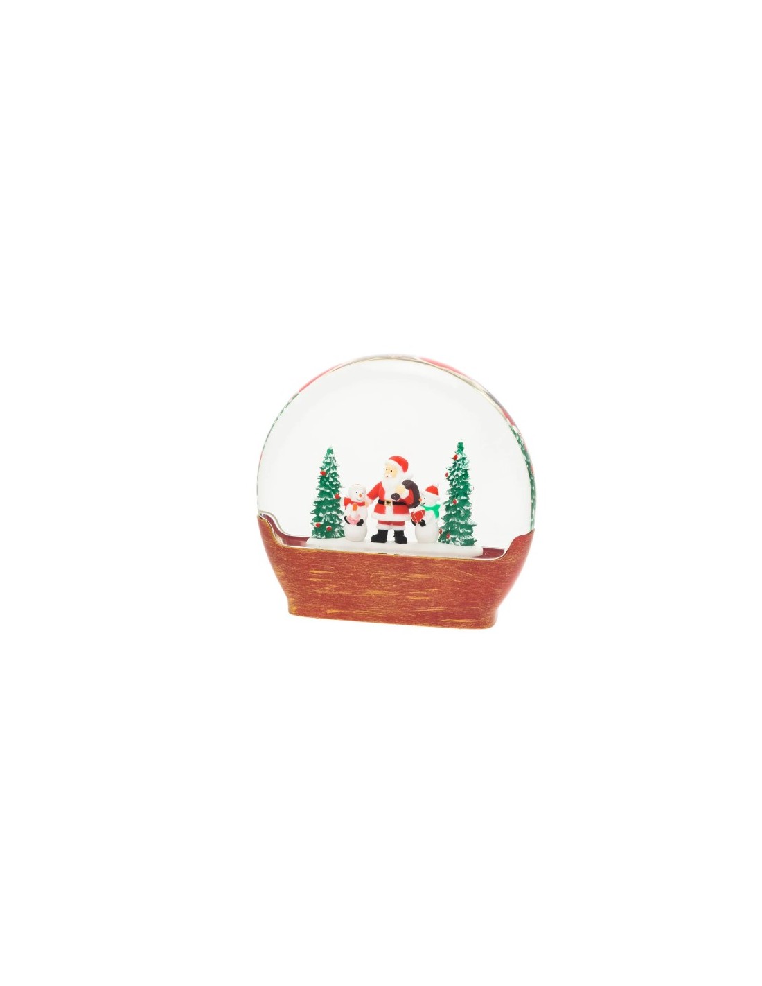 Decorazione Vetro Paesaggio Babbo Natale GLITTER LED h19cm | Shop in Casa