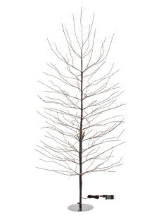 LUCI DI NATALE: vendita online Albero Ramo Tiglio Marrone 200cm con 1120 MicroLED FlashLED, IP44, Base in Metallo, Rami Model...