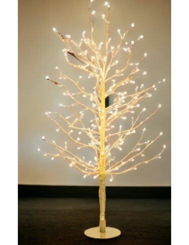 LUCI DI NATALE: vendita online Albero Ramo Tiglio Champagne 200cm con 1120 MicroLED FlashLED in offerta