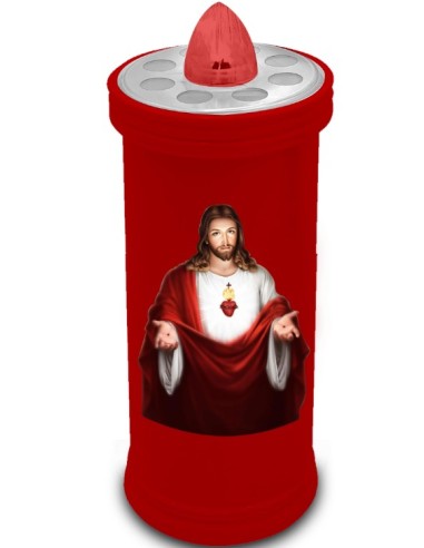 LUMINO VOTIVO 40876 ELETTRICO 14CM ROSSO