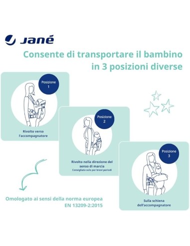 Jané Dual Marsupio Ergonomico per Bebè, Dalla Nascita a 15 kg, 3 Posizioni - shopoincasa.it