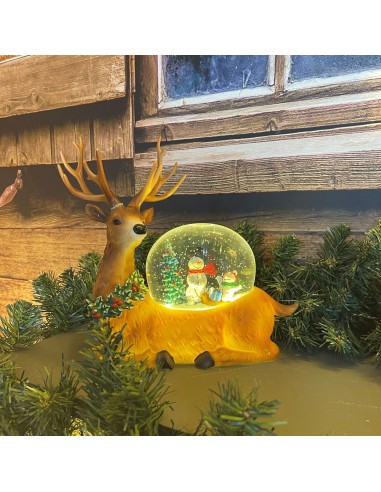 GIOSTRINE E VILLAGGI: vendita online Renna Natalizia Glitter con LED Bianco Caldo L28,5cm - Decorazione Festiva in offerta