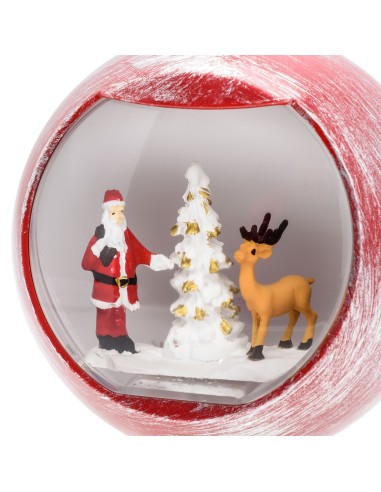 GIOSTRINE E VILLAGGI: vendita online Sfera Natalizia con Glitter LED H16cm - Decorazione Luminosa in Rosso Antico in offerta
