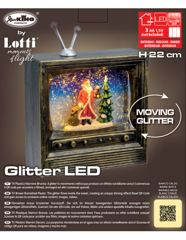 TV Brunita Glitter LED H22cm - Decorazione Natalizia | Shopincasa.it