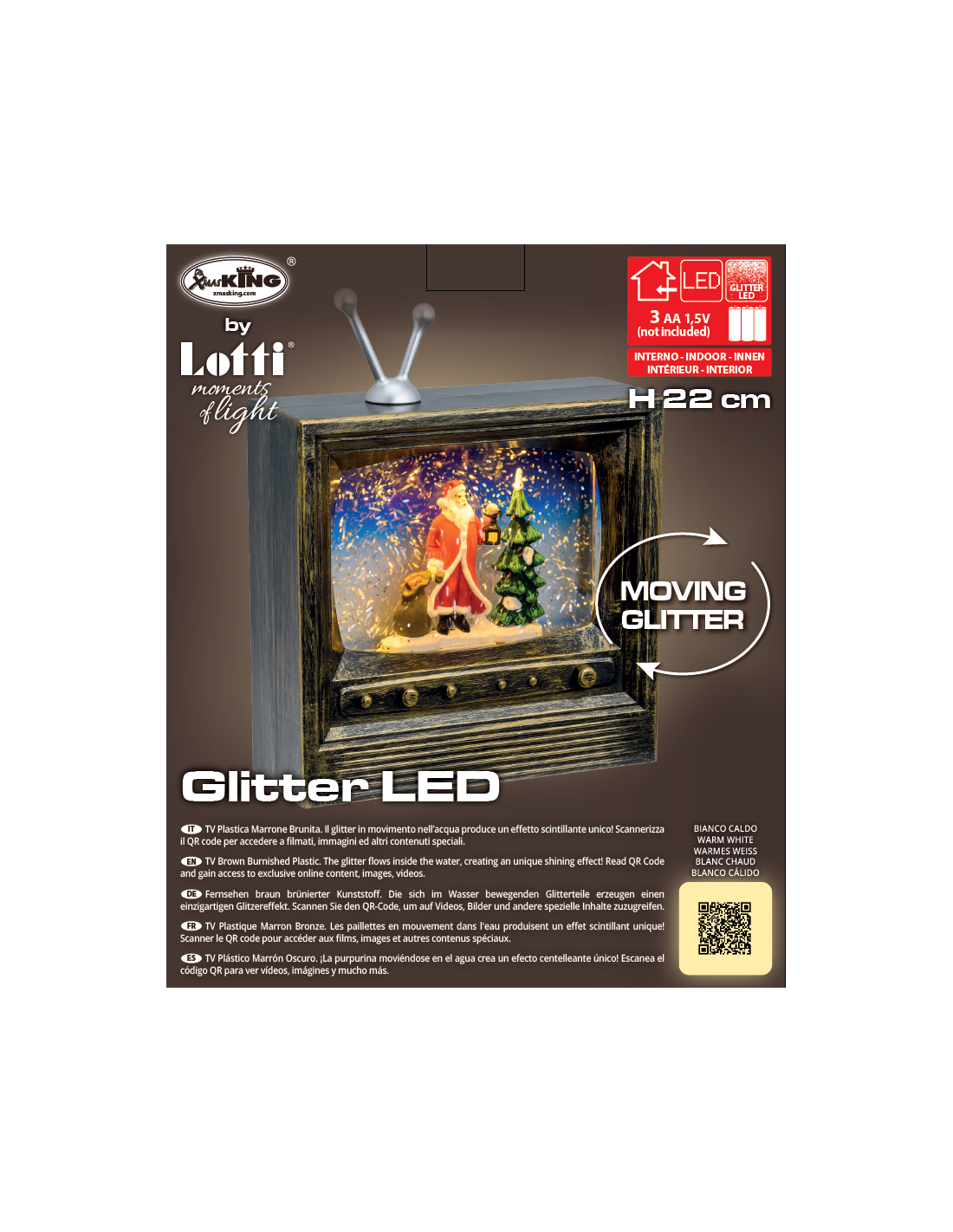 TV Brunita Glitter LED H22cm - Decorazione Natalizia | Shopincasa.it